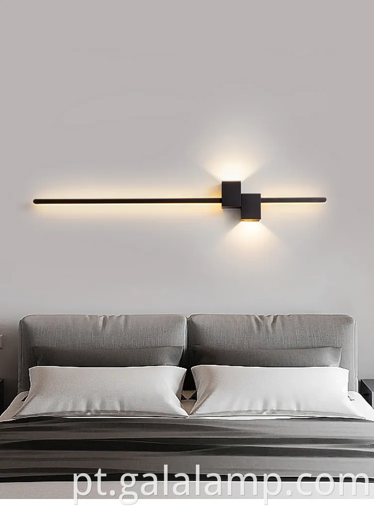 Lâmpada de parede de tira minimalista, lâmpada de parede de fundo, lâmpada de corredor nórdico